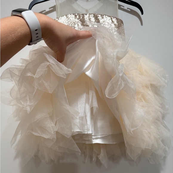 Monbebe Lagos Girl Gold Sequin Tulle Dress 4 Puffy Princess Flower Girl Birthday - Picture 6 of 9